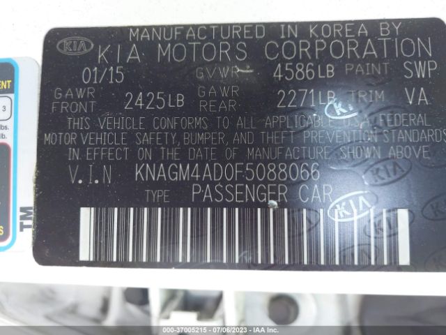 KNAGM4AD0F5088066 KIA OPTIMA HYBRID