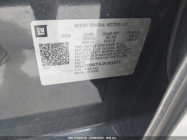 Chevrolet MALIBU LT 2018 1G1ZD5STXJF201637 Image 9