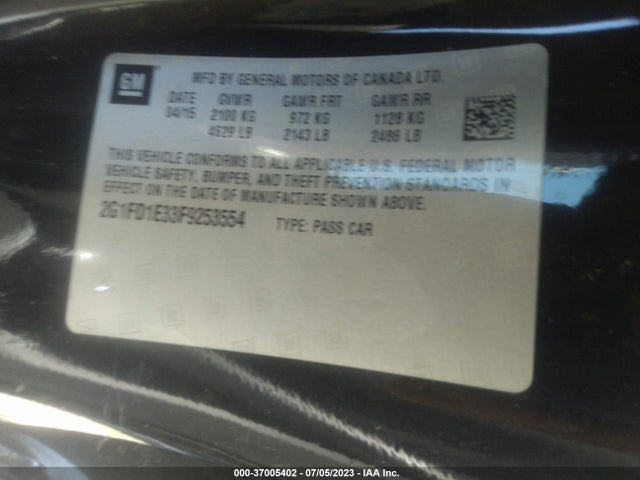 Chevrolet CAMARO LT 2015 2G1FD1E33F9253554 Image 15