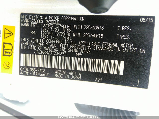 JTJBARBZ3F2042971 Lexus NX 200T