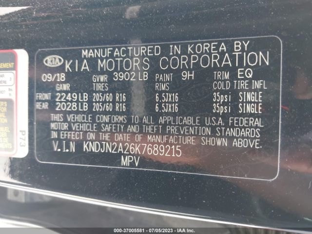 KNDJN2A26K7689215 KIA Soul Base