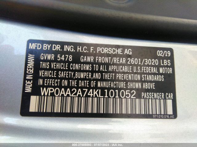 WP0AA2A74KL101052 Porsche Panamera