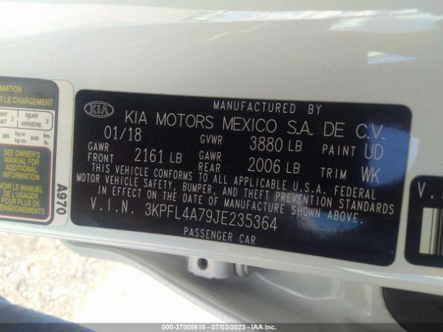 3KPFL4A79JE235364 KIA FORTE S