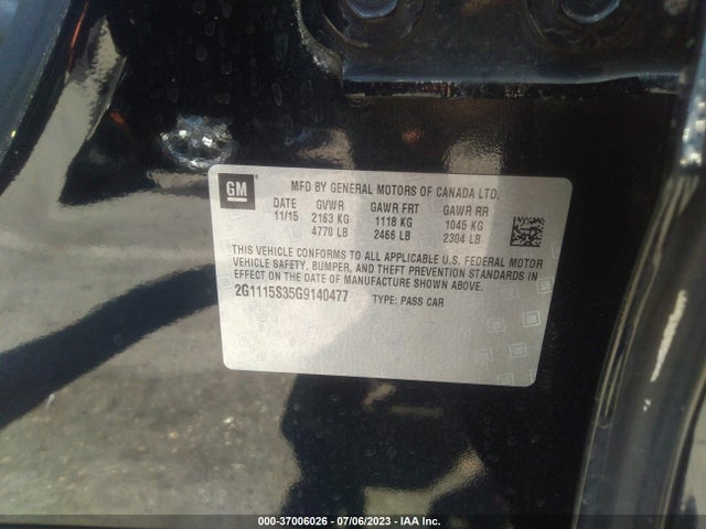 Chevrolet IMPALA LT 2016 2G1115S35G9140477 Image 15