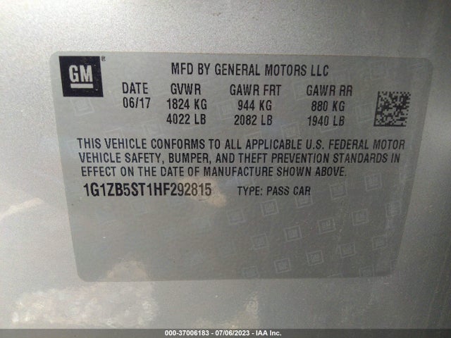 Chevrolet MALIBU LS 2017 1G1ZB5ST1HF292815 Image 9