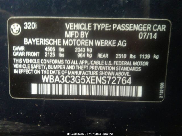 WBA3C3G5XENS72764 BMW 3 Series 320i Xdrive