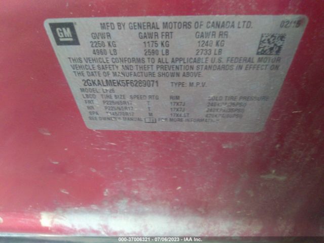 2GKALMEK5F6289071 GMC Terrain Sle