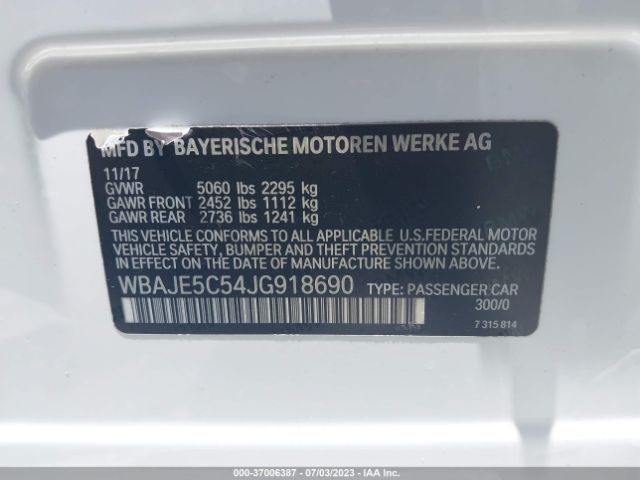WBAJE5C54JG918690 BMW 5 Series 540i