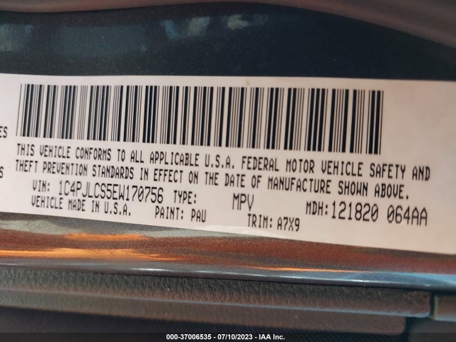 1C4PJLCS5EW170756 Jeep Cherokee Latitude
