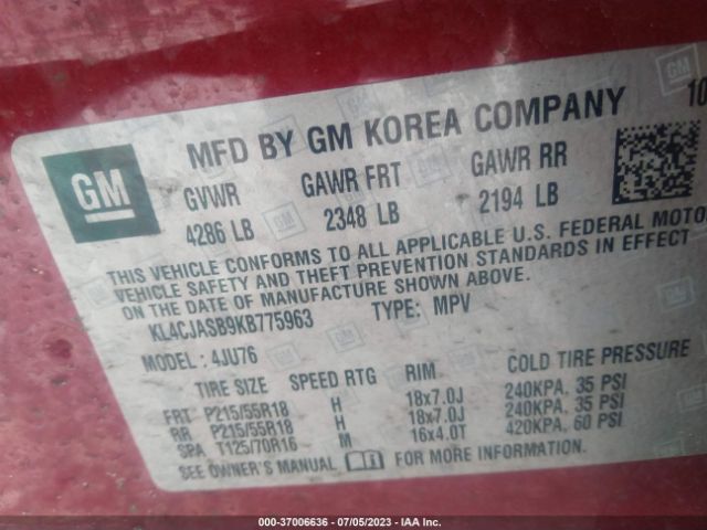 KL4CJASB9KB775963 Buick Encore Preferred