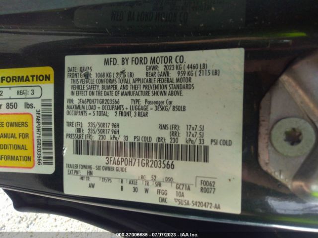 3FA6P0H71GR203566 Ford FUSION SE