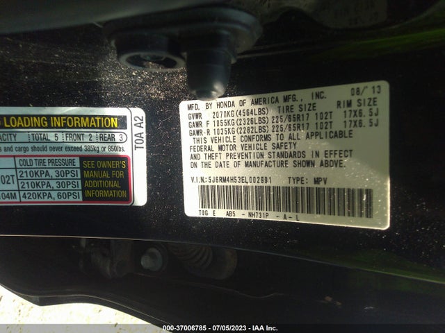 Honda CR-V EX 2014 5J6RM4H53EL002991 Image 9