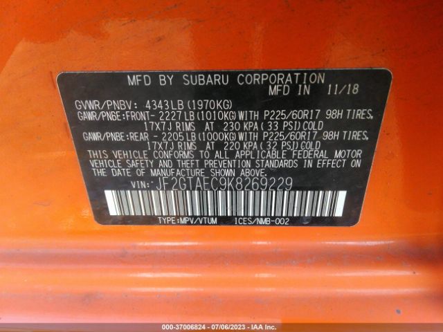 JF2GTAEC9K8269229 Subaru Crosstrek Premium