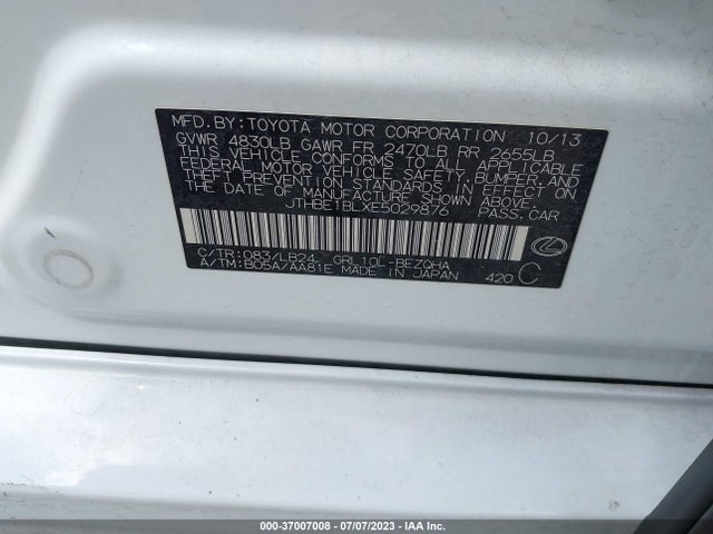 Lexus GS 350 2014 JTHBE1BLXE5029876 Image 9