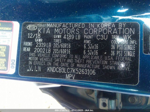 KNDCB3LC7K5263106 KIA NIRO LX