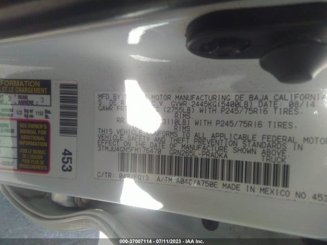 Toyota Tacoma Prerunner 2015 3TMJU4GN5FM176470 Image 16