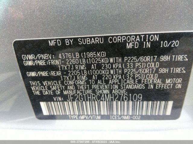 JF2GTHRC4MH276109 Subaru Crosstrek Sport