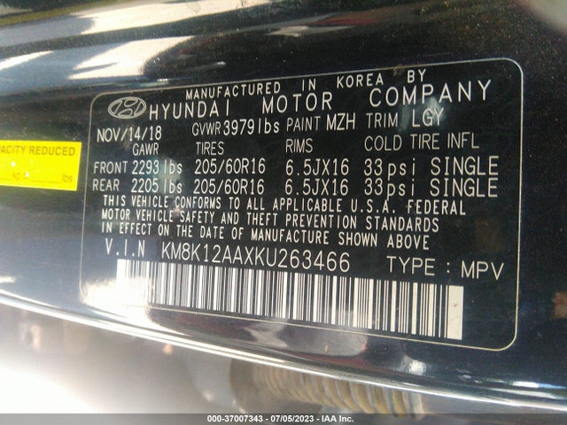 Hyundai Kona Se 2019 KM8K12AAXKU263466 Image 15
