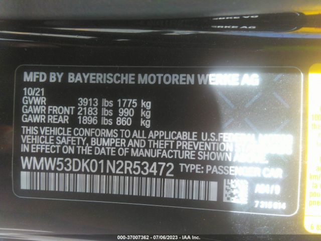 WMW53DK01N2R53472 Mini Hardtop 4 Door Cooper S
