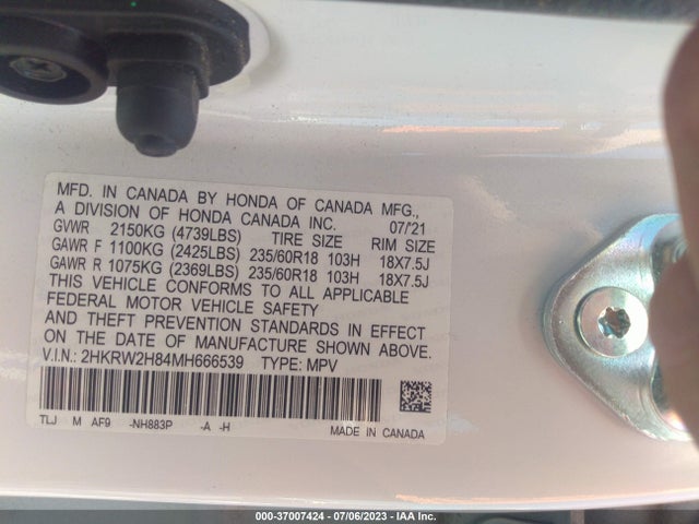 Honda Cr-v Ex-l 2021 2HKRW2H84MH666539 Image 15