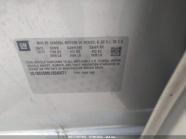 Chevrolet CRUZE LT 2018 3G1BE6SM5JS545871 Image 9