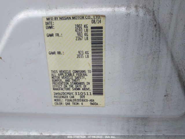 1N4AZ0CP6FC310511 Nissan LEAF SV