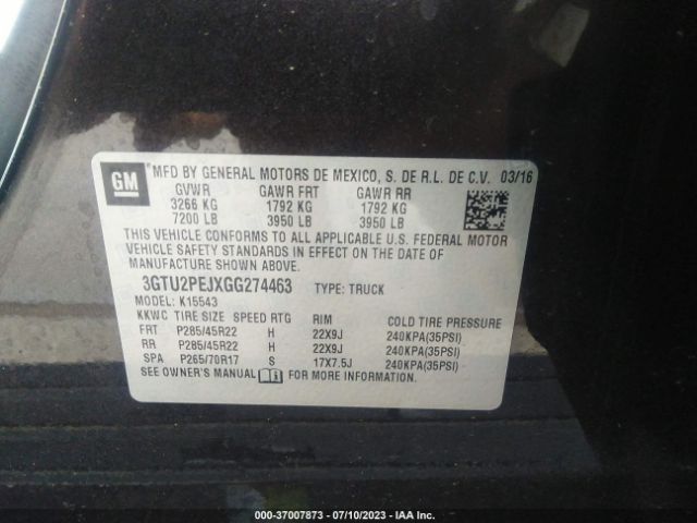3GTU2PEJXGG274463 GMC Sierra 1500 Denali