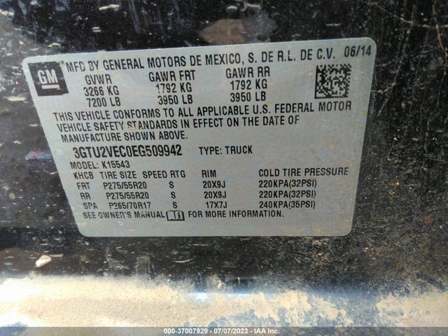 GMC Sierra 1500 Slt 2014 3GTU2VEC0EG509942 Image 9