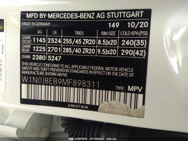 W1N0J8EB9MF898311 Mercedes-Benz Glc Glc 300