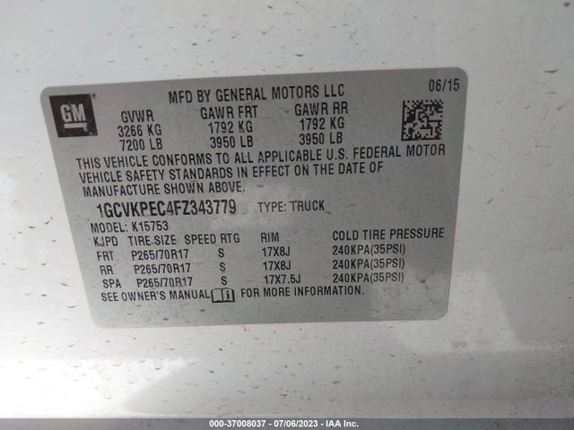 Chevrolet Silverado 1500 Work Truck 2015 1GCVKPEC4FZ343779 Image 15