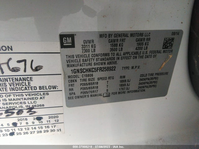 Chevrolet Suburban Ls 2015 1GNSCHKC5FR258922 Image 16