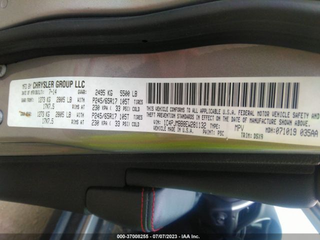 1C4PJMBB8EW281132 Jeep Cherokee Trailhawk