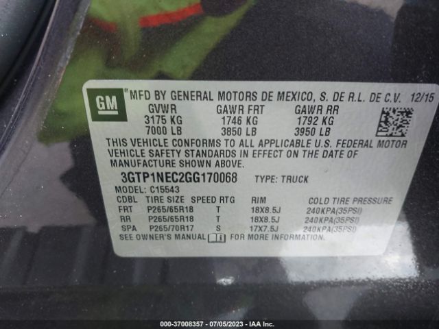 3GTP1NEC2GG170068 GMC Sierra 1500 Slt