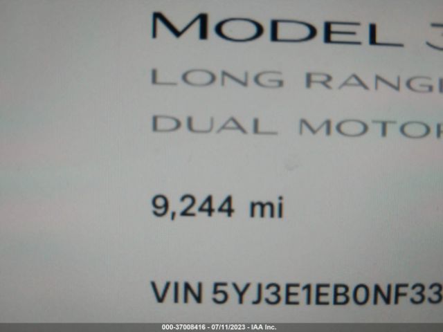 5YJ3E1EB0NF335069 Tesla Model 3 Long Range