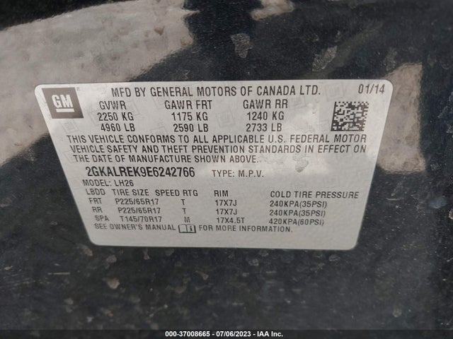 2GKALREK9E6242766 GMC Terrain Sle
