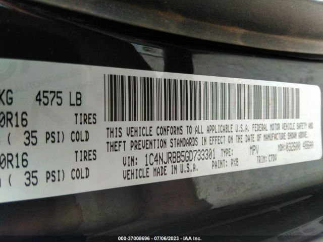 1C4NJRBB5GD733301 Jeep Patriot Sport
