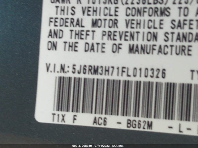 Honda Cr-v Ex-l 2015 5J6RM3H71FL010326 Image 9