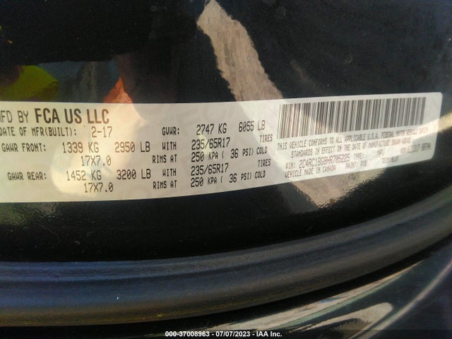 2C4RC1BG8HR705225 Chrysler Pacifica Touring-l