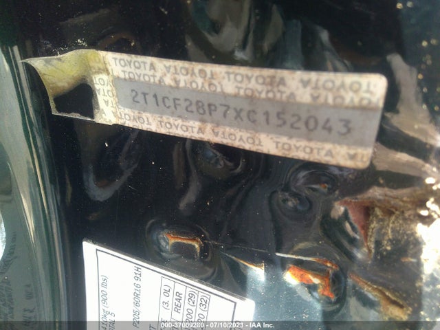 1999 TOYOTA CAMRY SOLARA SE/SLE VIN: 2T1CF28P7XC152043
