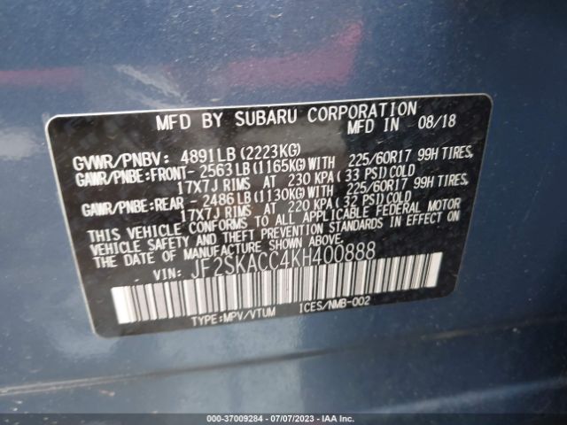 JF2SKACC4KH400888 Subaru Forester