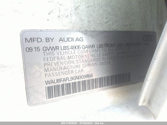 WAUBFAFL9GN009868 Audi A4 PREMIUM