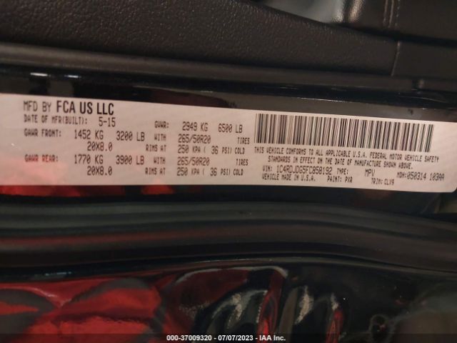 1C4RDJDG5FC858192 Dodge DURANGO LIMITED