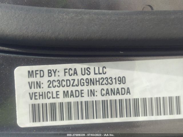 2C3CDZJG9NH233190 Dodge Challenger Gt