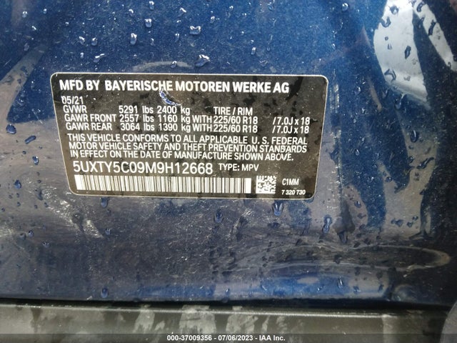BMW X3 Xdrive30i 2021 аукцион фото