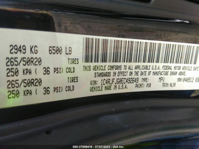 1C4RJFJG0EC492649 Jeep Grand Cherokee Summit