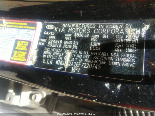 KNDJN2A26F7220745 KIA Soul Base