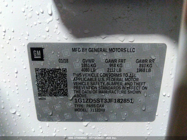 Chevrolet MALIBU LT 2018 1G1ZD5ST3JF182851 Image 9