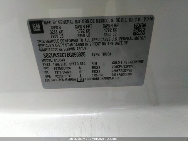 Chevrolet Silverado 1500 Ltz 2014 3GCUKSEC7EG359925 Image 9