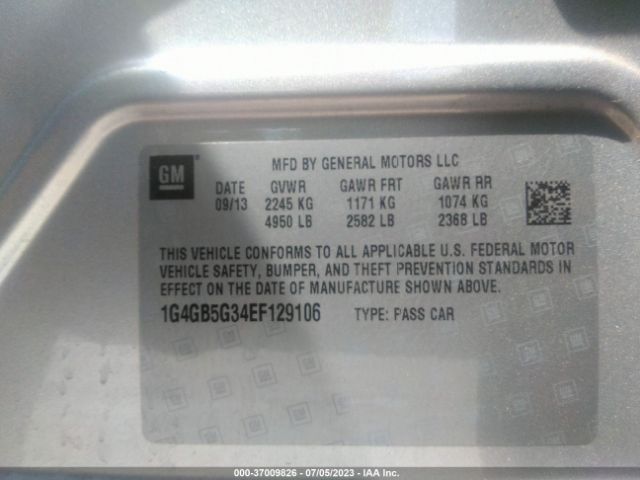 1G4GB5G34EF129106 Buick Lacrosse Leather