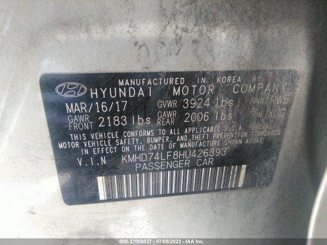 Hyundai ELANTRA SE 2017 KMHD74LF8HU426393 Image 16